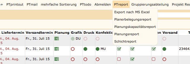 PTreport – Auswertungen/ Reporting